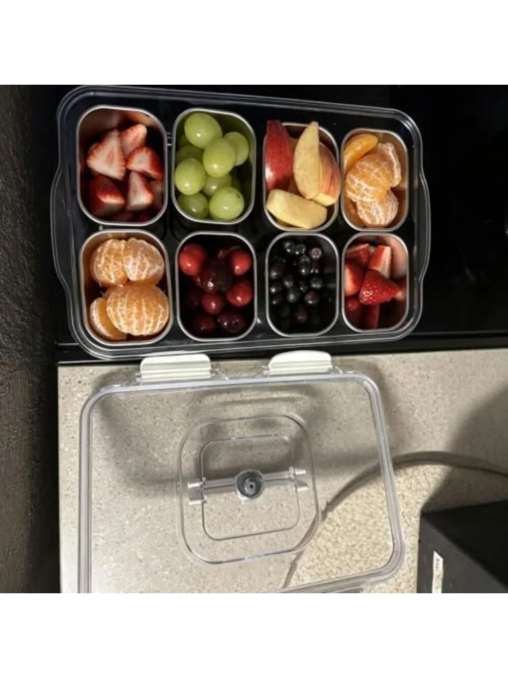 Stainless Steel Snack Box - 8 Compartment Divided Serving Tray for Snacks